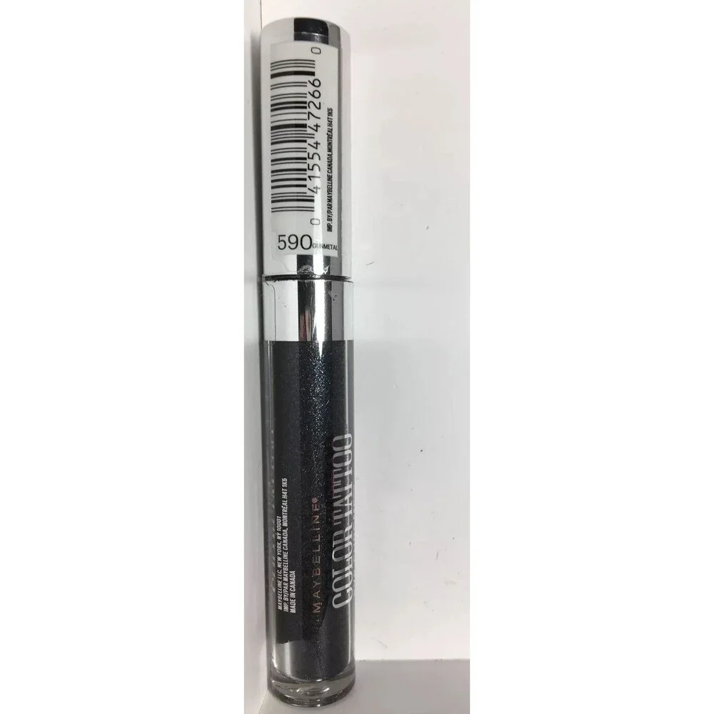 Maybelline New York Color Tattoo Eye Chrome, Gunmetal 590 0.11 Fl Oz